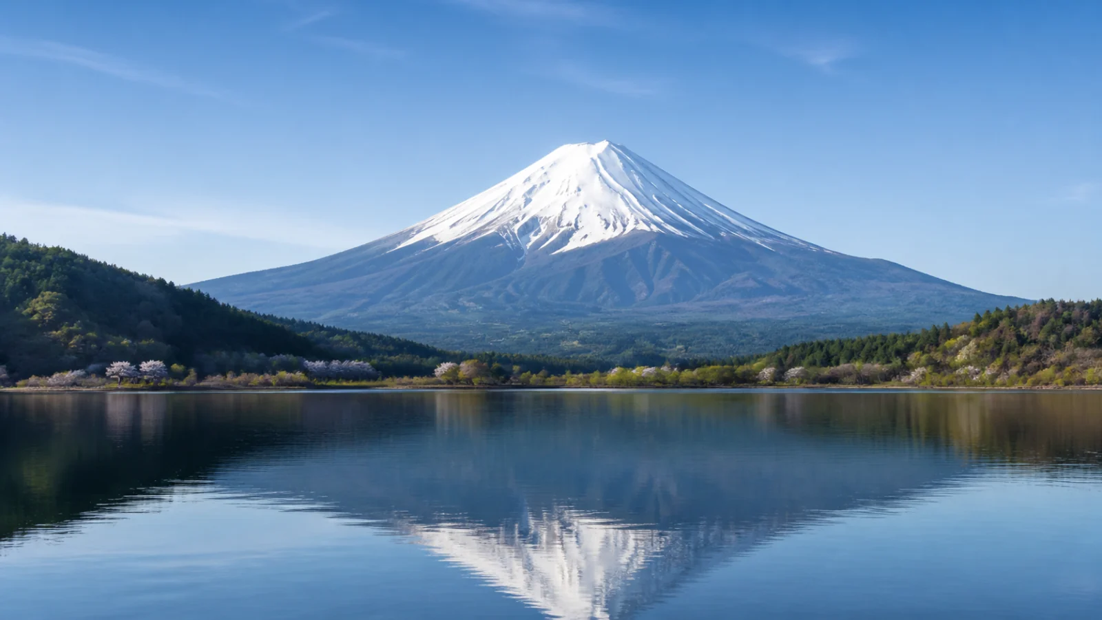 Mount Fuji reflected in a lake for the Japan trip planning example