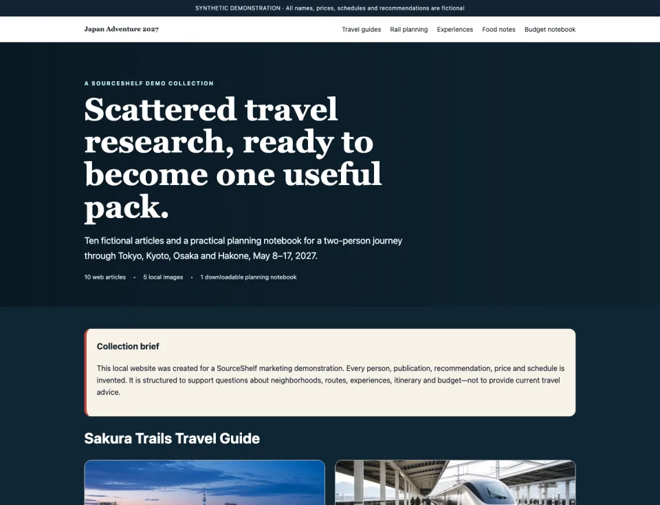 Fictional Japan Adventure 2027 travel research website