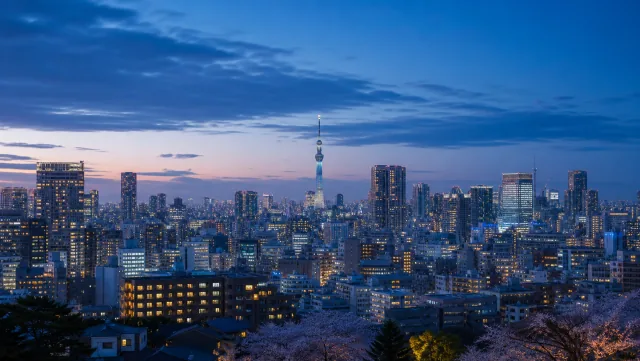 Tokyo skyline from the Japan Adventure 2027 demo